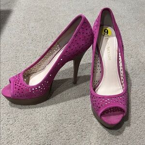 Enzo Angiolini Pink Peep Toe Heels